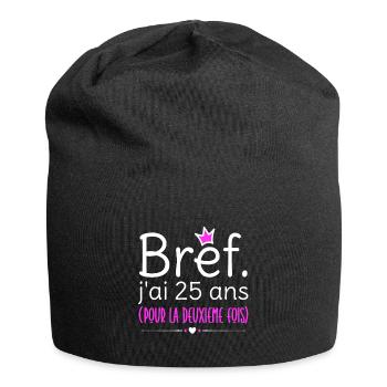 Cadeau d'anniversaire femme 50 ans - Bonnet en jersey - noir - Devant