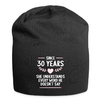 30 years married 30th wedding anniversary - Jersey Beanie - black - Front