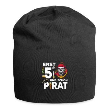 5 jähriger Pirat 5. Geburtstag Achtung Ich Bin 5 - Jersey-Beanie - Schwarz - Vorne