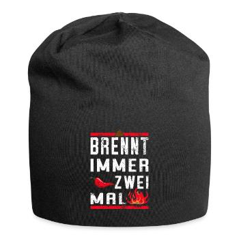Brennt zwei mal | Chili - Jersey-Beanie - Schwarz - Vorne