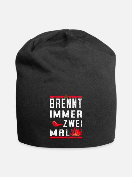 Brennt zwei mal | Chili - Jersey-Beanie - Schwarz