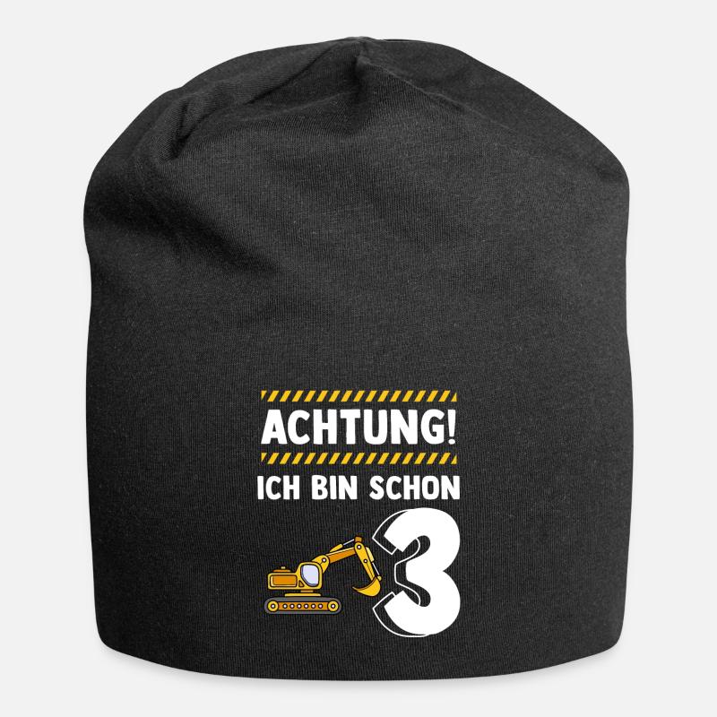 Bagger 3. Geburtstag - Jersey-Beanie - Schwarz