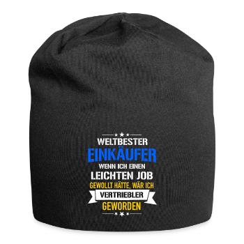 Lustiger Spruch Weltbester Einkäufer Vertriebler - Jersey-Beanie - Schwarz - Vorne