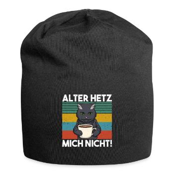 Katze Hetz Mich Nicht - Schwarze Katze Kaffee - Jersey-Beanie - Schwarz - Vorne