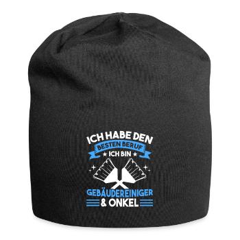 Reinigungskraft Opa Großvater Gebäudereiniger - Jersey-Beanie - Schwarz - Vorne