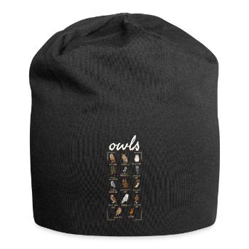 Owls Birder Birdwatcher Birdwatching - Jersey Beanie - black - Front