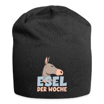 Esel der Woche lustig Fußball und Sport Tollpatsch - Jersey-Beanie - Schwarz - Vorne