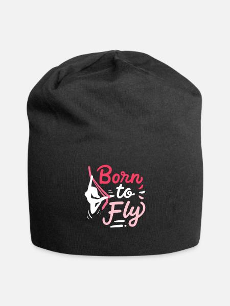 Aerial Yoga Born To Fly Zum Fliegen Geboren Tuch - Jersey-Beanie - Schwarz