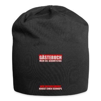 Gästebuch mein 60. Geburtstag Gästeliste zum - Jersey-Beanie - Schwarz - Vorne