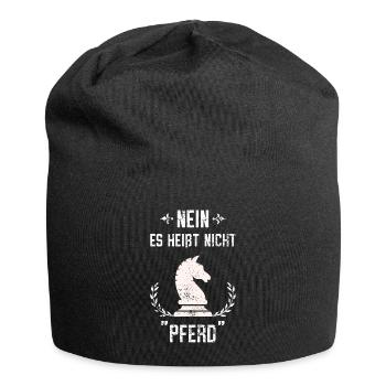 Schachfigur | Schach - Jersey-Beanie - Schwarz - Vorne