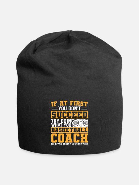 If You Don't Succeed Try Doing Basketball Coach - Jersey Beanie - black