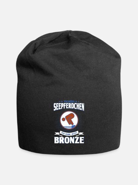 Schwimmer Schwimmprüfung Bronze Geschenk - Jersey-Beanie - Schwarz
