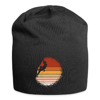 Vintage Kletter Kletterei Retro Boulder - Jersey-Beanie - Schwarz - Vorne