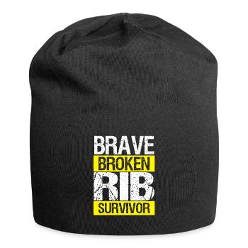 Brave Broken Rib Ribs Injury Funny Bones Humor - Jersey-Beanie - Schwarz - Vorne