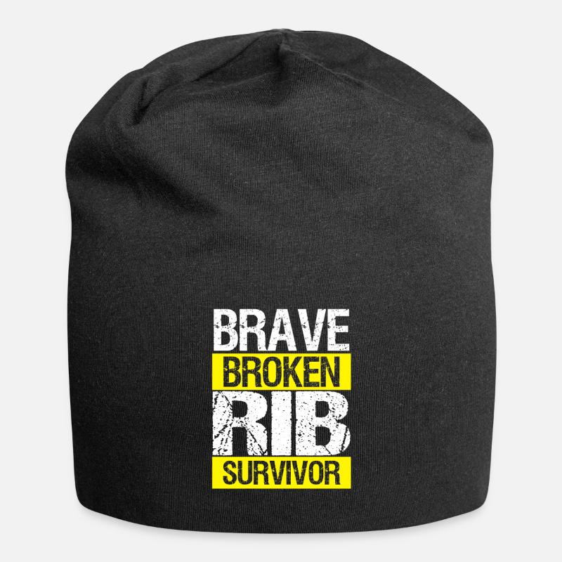 Brave Broken Rib Ribs Injury Funny Bones Humour - Bonnet en jersey - noir
