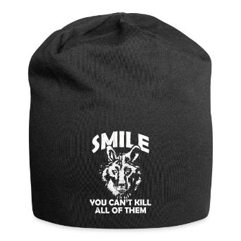 Wolf - Jersey-Beanie - Schwarz - Vorne