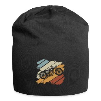 Motorrad Tshirt Biker Kutte Moped Bobber MC Racer - Jersey-Beanie - Schwarz - Vorne