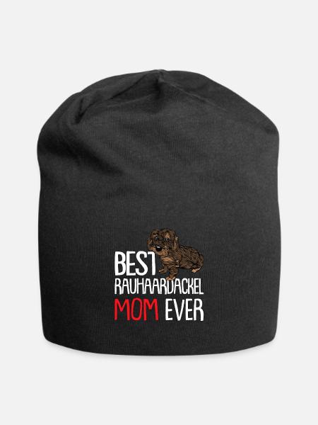 Dackel Dog Mom Frauchen Rauhaardackel - Jersey-Beanie - Schwarz