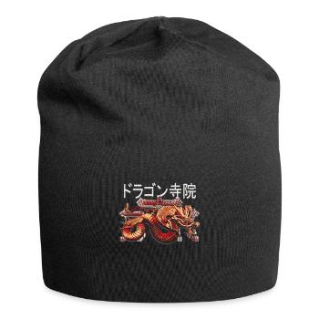 Japanischer Drache Tempel Japan Illustration - Jersey-Beanie - Schwarz - Vorne