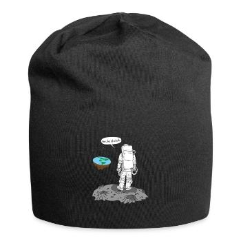 Astronaute Terre plate Merde - Bonnet en jersey - noir - Devant