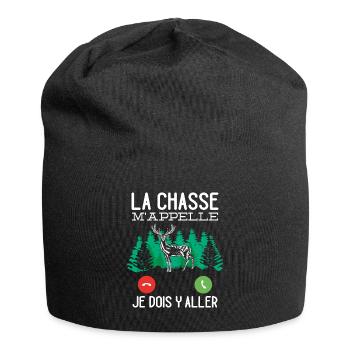 Chasseur Idée Cadeau Original La Chasse M'appelle - Bonnet en jersey - noir - Devant