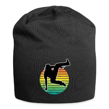 Freerunning Parkour Parkour Runner Silhouette - Jersey Beanie - black - Front