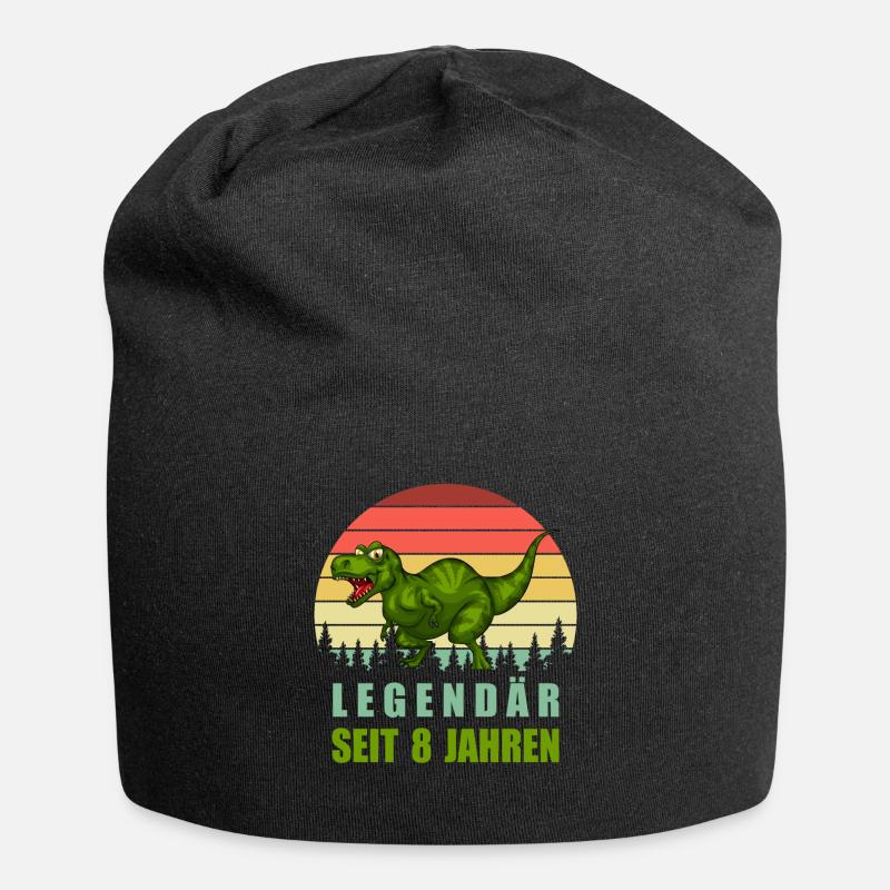 Dinosaurier 8. Geburtstag T-Rex Dino Junge 8 Jahre - Jersey-Beanie - Schwarz
