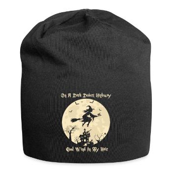 On A Dark Desert Highways Witch Riding Brooms - Bonnet en jersey - noir - Devant