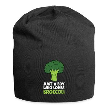 Brocoli doux Juste un garçon qui aime le brocoli - Bonnet en jersey - noir - Devant