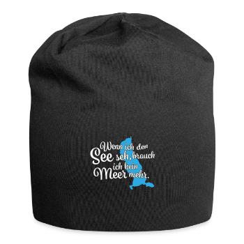 Wenn ich den See seh Tegernsee - Jersey-Beanie - Schwarz - Vorne