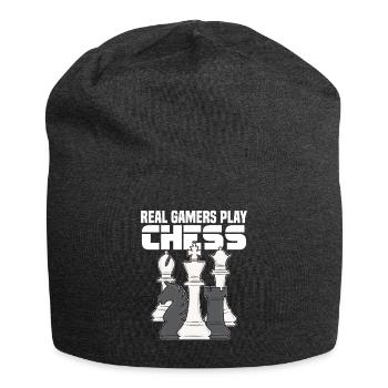 Schach Sprüche - Jersey-Beanie - Anthrazit - Vorne