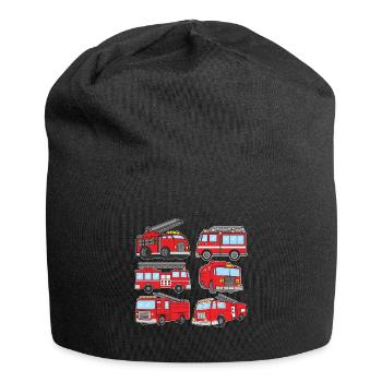 Fire Truck Firefighter Emergency Vehicle - Jersey Beanie - black - Front