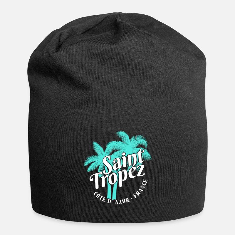 Saint Tropez Côte D Azur France Beach - Jersey-Beanie - Schwarz