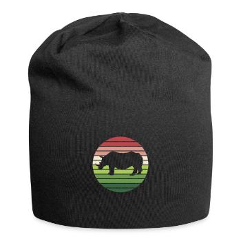 Rhinocéros animal Afrique Pachydermes Faune africaine - Bonnet en jersey - noir - Devant