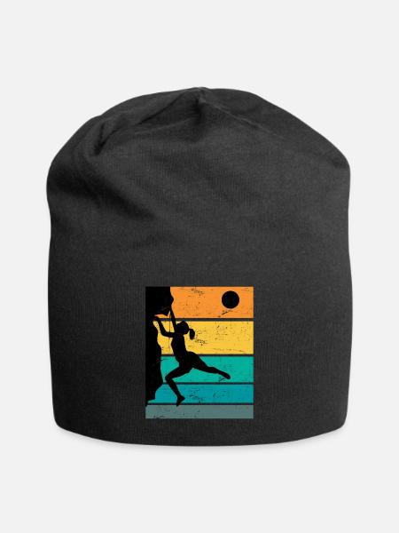 Retro Boulder Escalade de roches Escalade libre - Bonnet en jersey - noir
