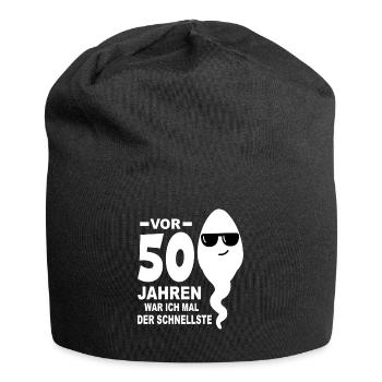 50. Geburtstag 50. Jahrestag 50 Jahre 50. Jubiläum - Jersey-Beanie - Schwarz - Vorne