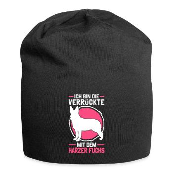 Verrückte mit Harzer Fuchs altdeutscher Hütehund - Jersey-Beanie - Schwarz - Vorne