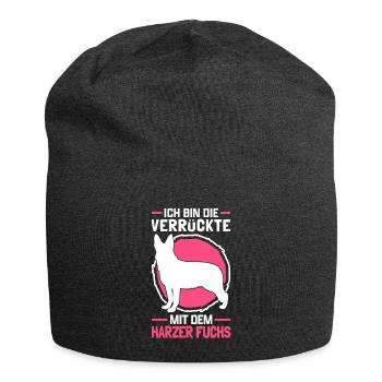 Verrückte mit Harzer Fuchs altdeutscher Hütehund - Jersey-Beanie - Anthrazit - Vorne