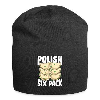 Funny Pierogi Pirogues Polish Cuisine Gift - Jersey Beanie - charcoal grey - Front