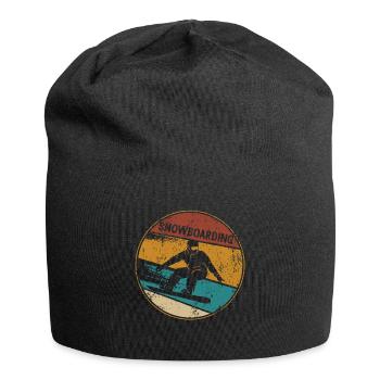 Snowboard Winter Sport Snowboarder Geschenkidee - Jersey-Beanie - Schwarz - Vorne