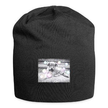 sweet Harz fox puppy with soap bubbles - Jersey Beanie - black - Front