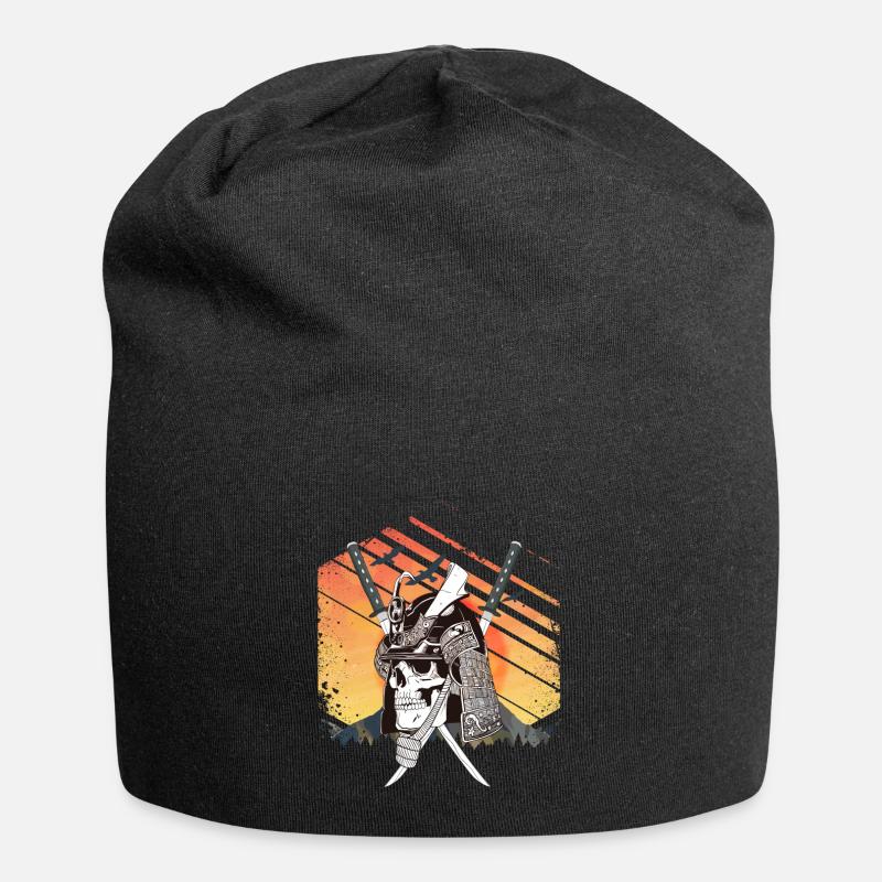 Samurai Skull - Jersey-Beanie - Schwarz