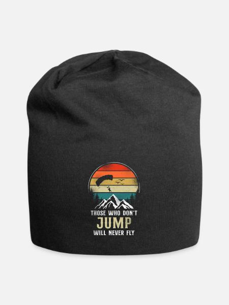 Skydiving Parachute Paraglide - Jersey-Beanie - Schwarz