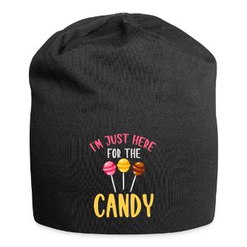 I'm Just Here For The Candy Halloween Sweets - Jersey Beanie - black - Front