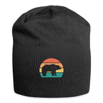 Ours rétro ours Vintage - Bonnet en jersey - noir - Devant