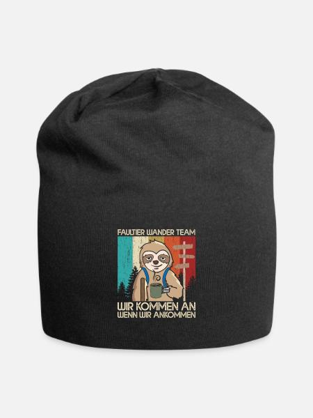 Faultier Wander Team Bergsteiger Wanderung Retro - Jersey-Beanie - Schwarz