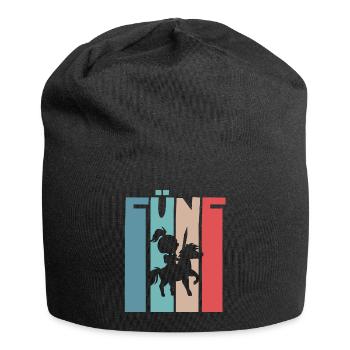 5 Jahre Ritter Mittelalter Kindergeburtstag - Jersey-Beanie - Schwarz - Vorne