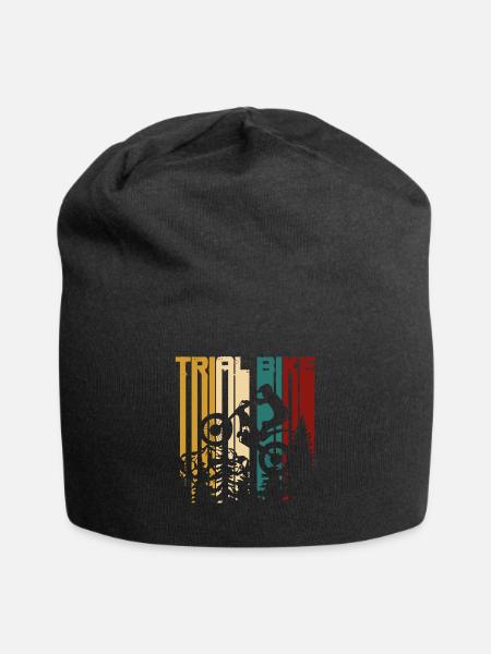 vintage moto trial - Bonnet en jersey - noir