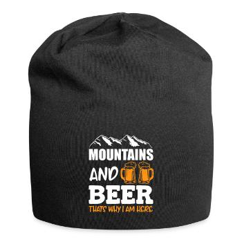 Snowboarder Ski Apres Ski Party montagnes et bière - Bonnet en jersey - noir - Devant