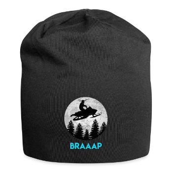Schneemobil Motorschlitten Vollmond - Jersey-Beanie - Schwarz - Vorne